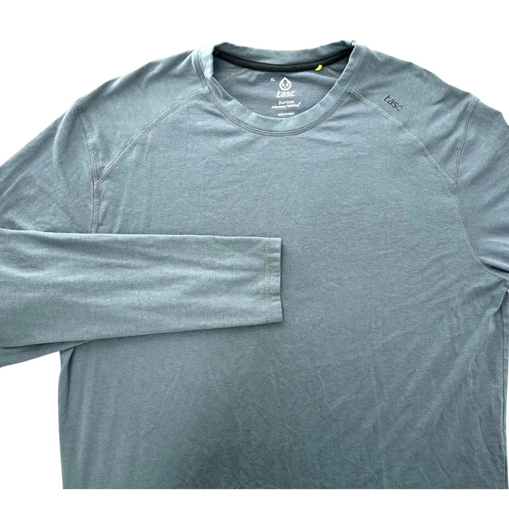 TASC Performance Bamboo Tech Anchor Blue Long Sleeve Carrolton Shirt Men's XL